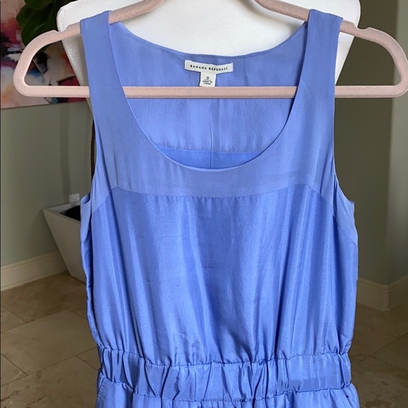 Light Blue Silk Sleeveless Banana Republic Dress - Picture 2 of 8